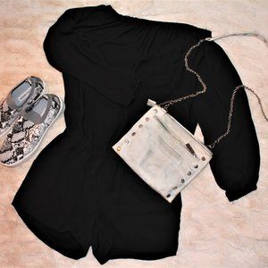 Black Off-The-Shoulder Romper